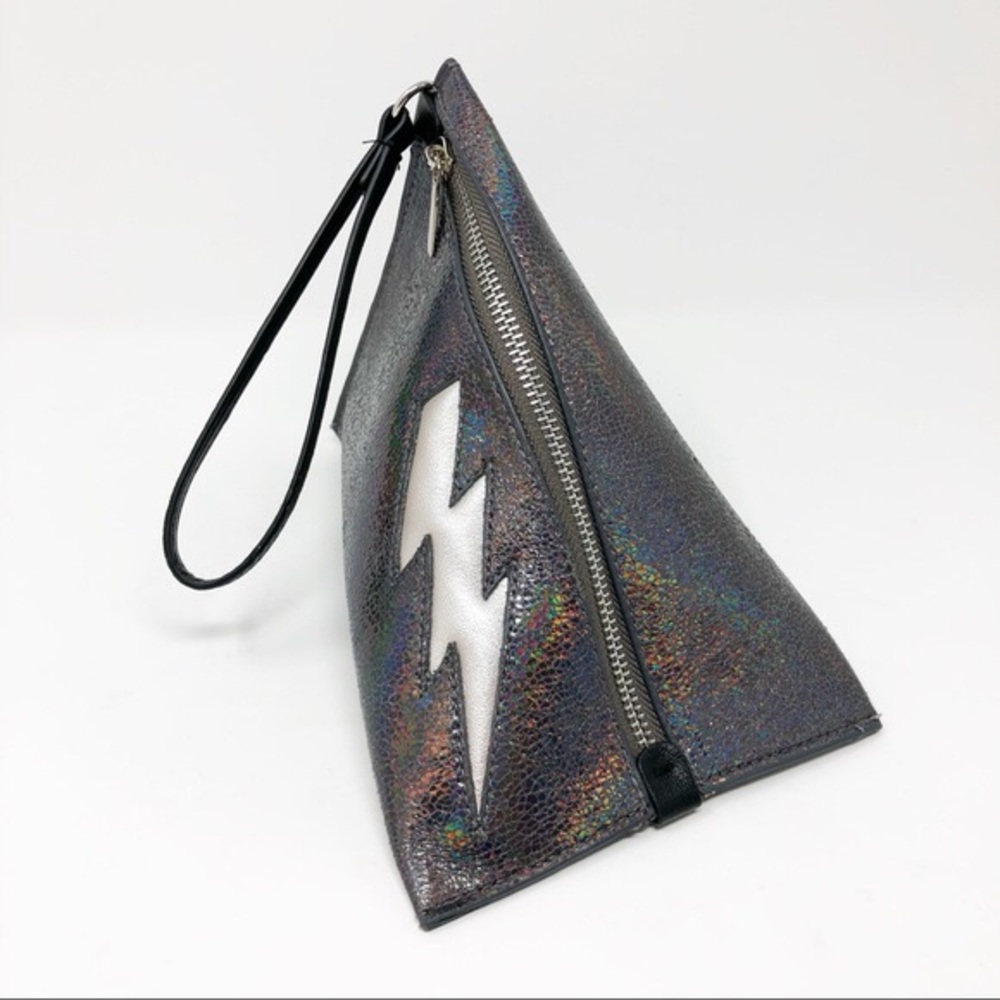 Free People Holographic Lightning Bolt Wristlet